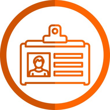 Kimlik kartı web simgesi, vektör illüstrasyonu 