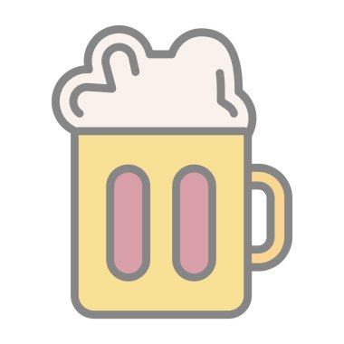 Bira kupa simgesinde düz stil 