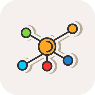 Molekül renkli vektör simgesi