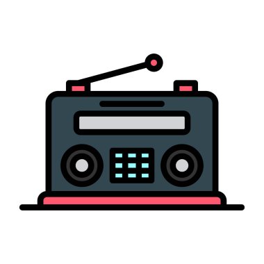 Retro radyo ikonu. Basit vektör illüstrasyonu