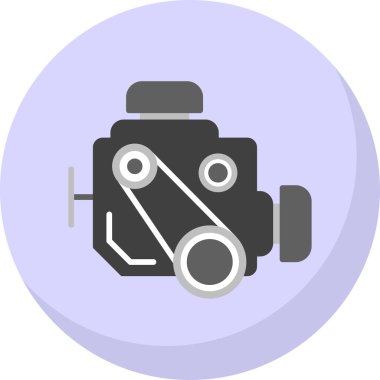 araba motoru simgesi, vektör illüstrasyonu basit tasarım