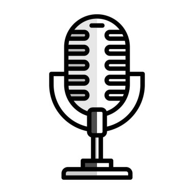 mikrofon simgesi, vektör illüstrasyonu basit tasarım