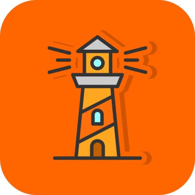 Deniz feneri. Web simgesi basit illüstrasyon