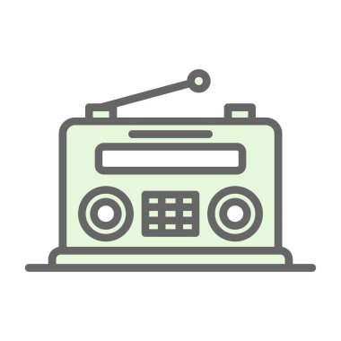 Retro radyo ikonu. Basit vektör illüstrasyonu