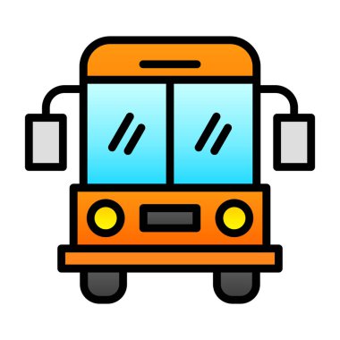 Okul servisi simgesi, vektör illüstrasyonu basit tasarım