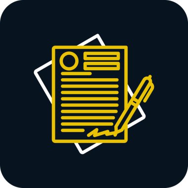 Sözleşme belgeleri web simgesi, vektör illüstrasyonu