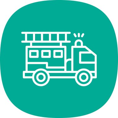 İtfaiye aracı web vektör simgesi 