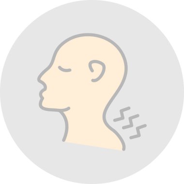 Saç simgesi olan insan kafası, çizgi tasarımı