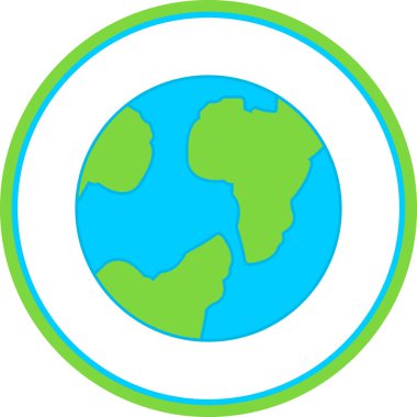 Düz stil izole edilmiş beyaz vektör illüstrasyonunda dünya yeryüzü günü simgesi