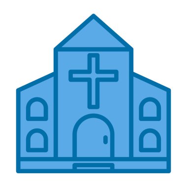 Kilise simgesi, vektör illüstrasyonu basit tasarım