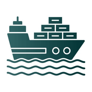 Gemi simgesi vektör illüstrasyonu 