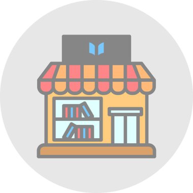 book shop icon, vector illustration simple design