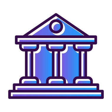 Banka binası. Web simgesi basit illüstrasyon