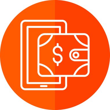 dijital cüzdan simgesi, vektör illüstrasyonu basit tasarım