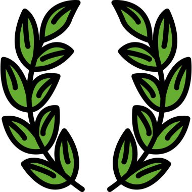 Defne çelengi ağ vektör simgesi