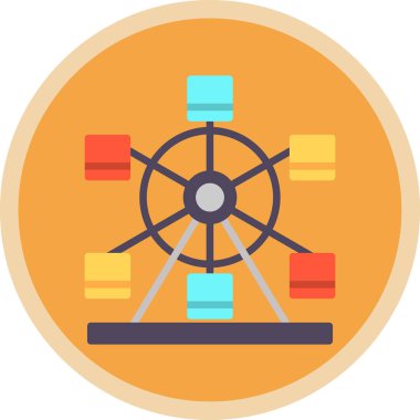 Dönme dolap ağ simgesi, vektör illüstrasyonu 