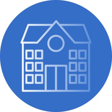 okul binası ikon vektör illüstrasyonu 