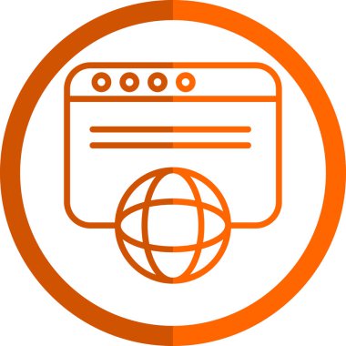Web tarayıcı simgesi, vektör illüstrasyonu basit tasarım