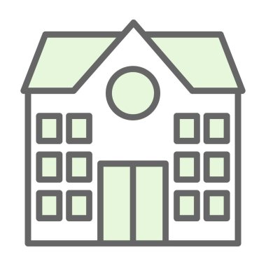 okul binası ikon vektör illüstrasyonu 