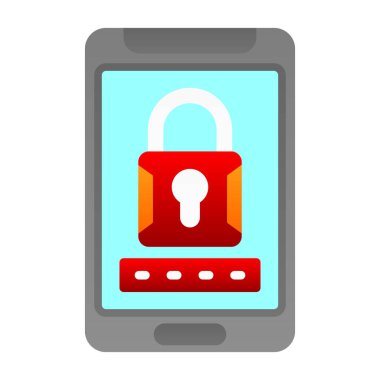 akıllı telefon güvenlik simgesi, vektör illüstrasyonu 
