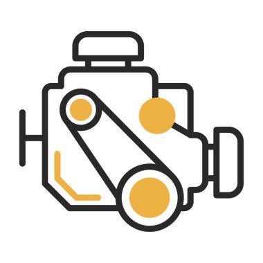 araba motoru simgesi, vektör illüstrasyonu basit tasarım