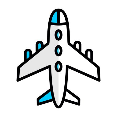 uçak ikonu vektör illüstrasyonu 