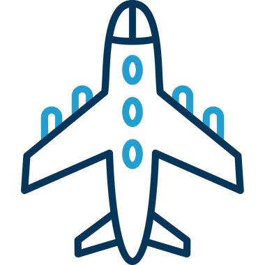 uçak ikonu vektör illüstrasyonu 