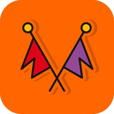 Basit bayrak vektör çizgisi simgesi 