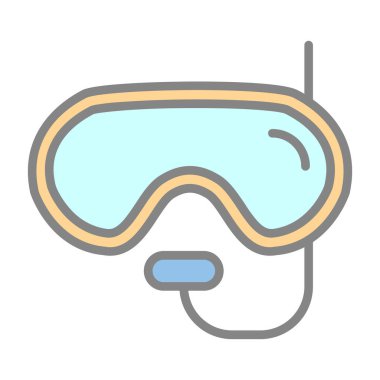 Dalış maskesi. Web simgesi vektör illüstrasyonu