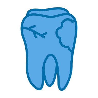 Bir dişin vektör illüstrasyonu simge taşır