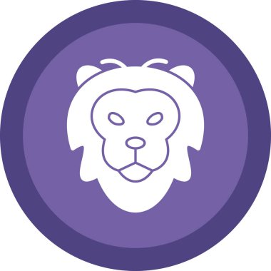 Aslan başı simgesi, vektör illüstrasyonu basit tasarım