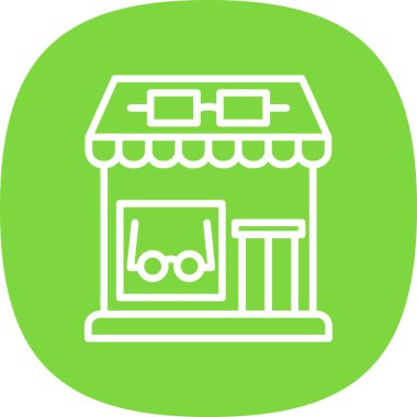 Optik dükkan simgesi, basit vektör illüstrasyon tasarımı