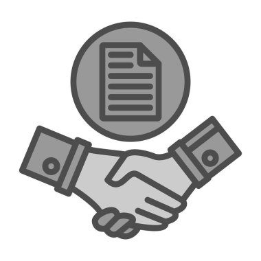 Anlaşma vektör satırı simgesi