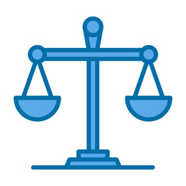 adalet ölçeği simgesi, vektör illüstrasyonu