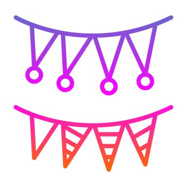 karnaval çelenkleri simgesi, vektör illüstrasyonu