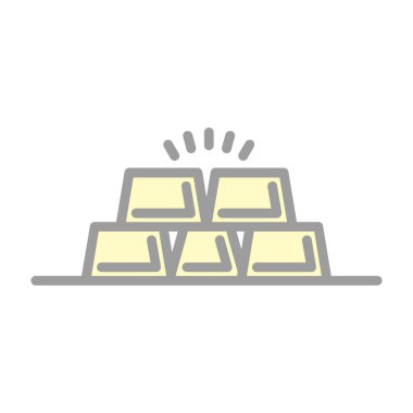 altın çubuk simgesi, vektör illüstrasyonu basit tasarım