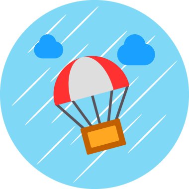 Paraşüt. Web simgesi basit illüstrasyon