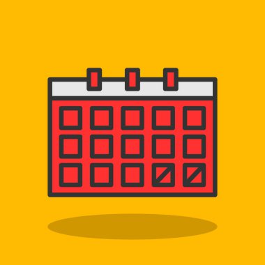 Takvim simgesi, vektör illüstrasyonu basit tasarım