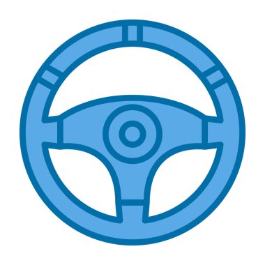 direksiyon simidi izole simgesi