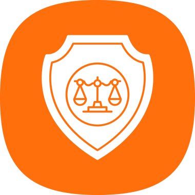 Benzersiz kalkan vektör çizgisi simgesi