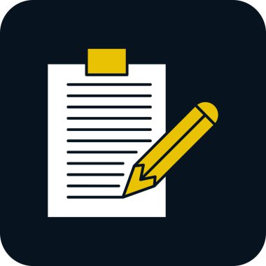 Kalem simgeli defter, vektör illüstrasyonlu basit tasarım