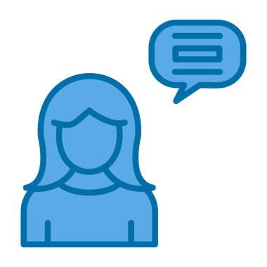 Konuşma balonlu kadın avatarı