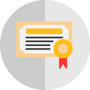 Sertifika simgesi, eğitim konsepti, vektör illüstrasyonu