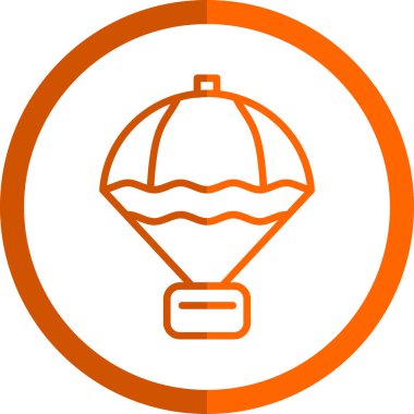 paraşüt ağ simgesi, vektör illüstrasyonu