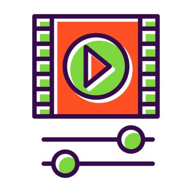 video oynatıcı simgesi, vektör illüstrasyonu 