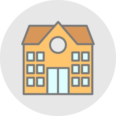 okul binası ikon vektör illüstrasyonu 