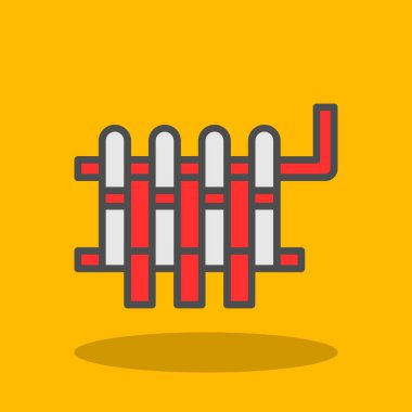 radyatör ağ simgesi, vektör illüstrasyonu