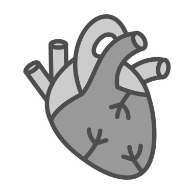 İnsan kalbi simgesi, vektör illüstrasyonu basit tasarım