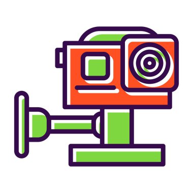 Eylem Kamerası simgesi, vektör illüstrasyonu basit tasarım