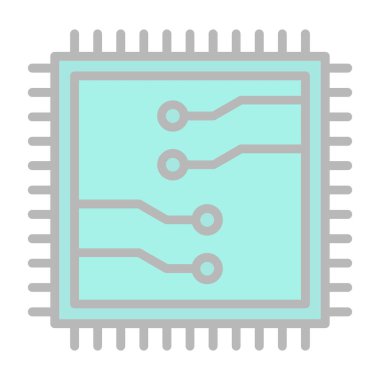 çip simgesi, vektör illüstrasyonu basit tasarım